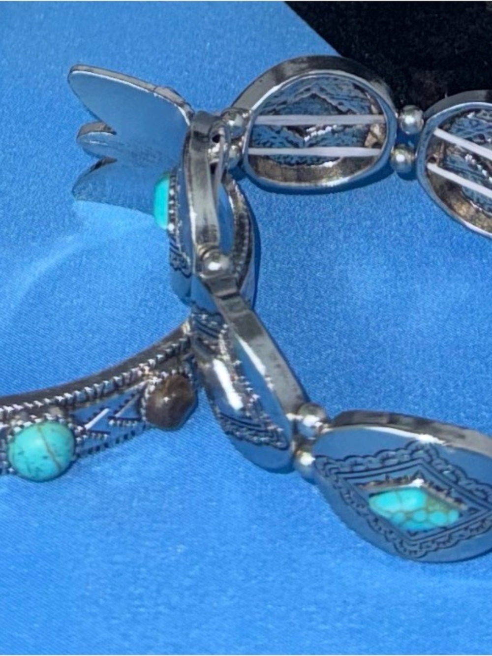 Paparazzi Turquoise & Amber Arrow Statement Necklace Set - Picture 5 of 8